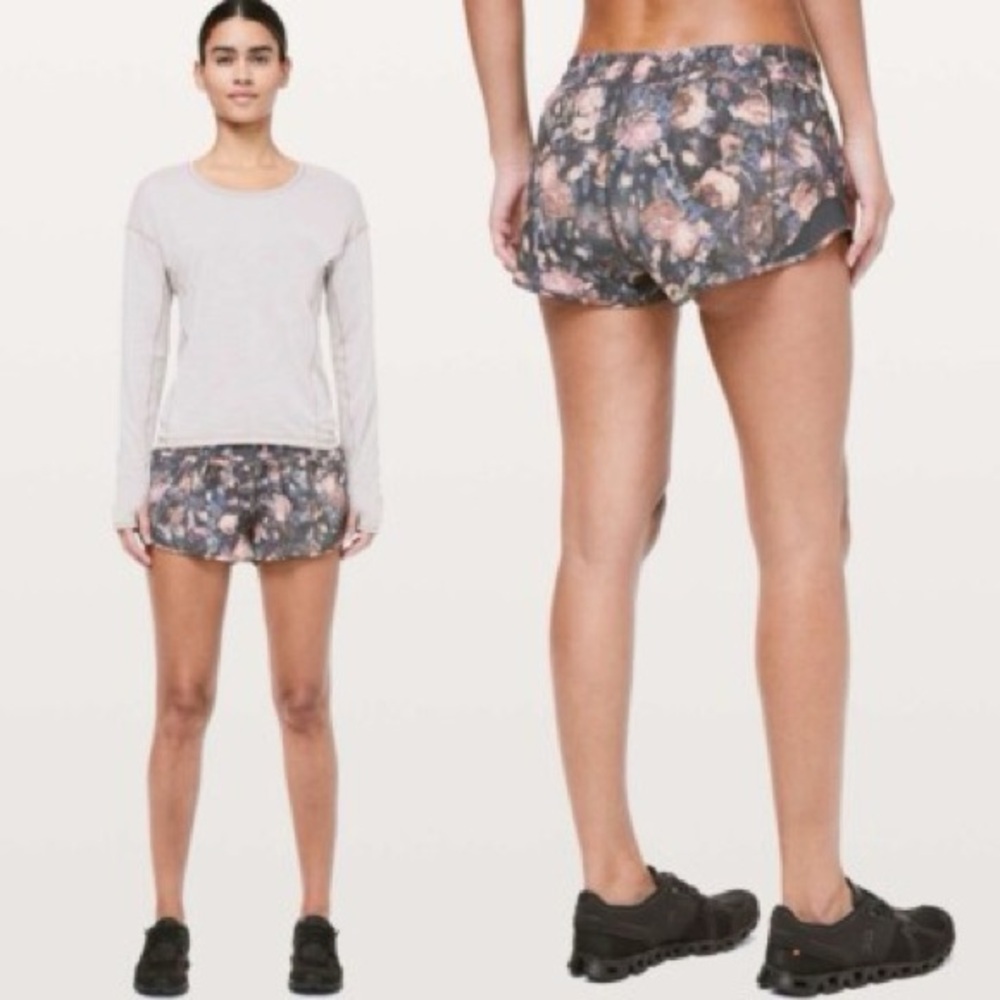 Lululemon- Hotty Hot Shorts Womens 8 Floral Low Rise Lined Running